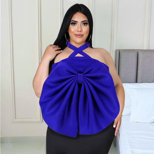 Damen Top mit dramatischem Schleifendetail EB