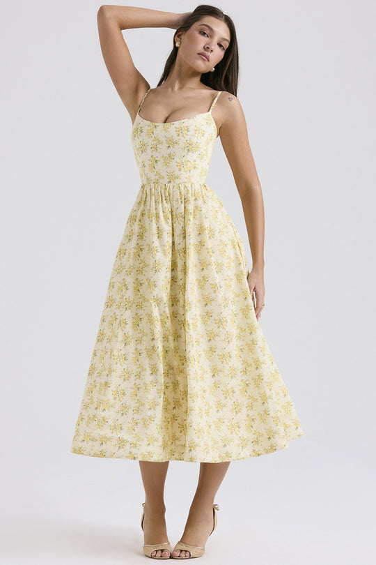 Damen Maxikleid mit floralem Print und verstellbaren Spaghettiträgern EB