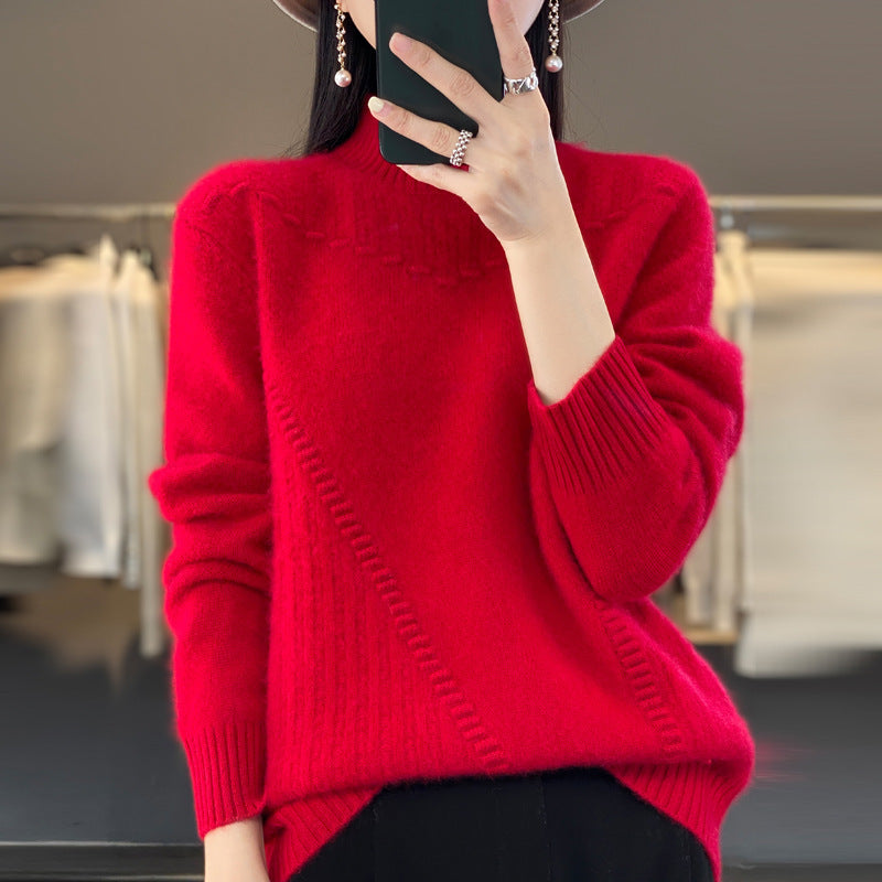 Damen Eleganter und bequemer Strickpullover mit einzigartigem Design EB