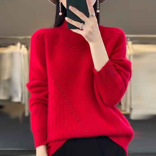 Damen Eleganter und bequemer Strickpullover mit einzigartigem Design EB