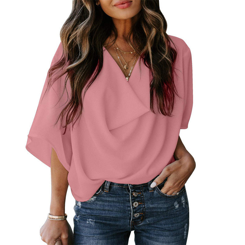 Damen Bluse mit U-Boot-Ausschnitt und lässigem Schnitt EB