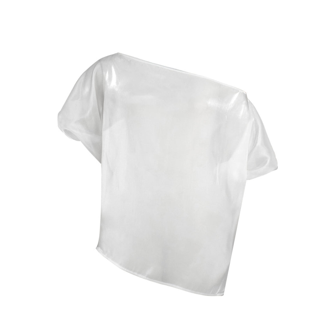 Damen Transparente Chiffon-Bluse EB