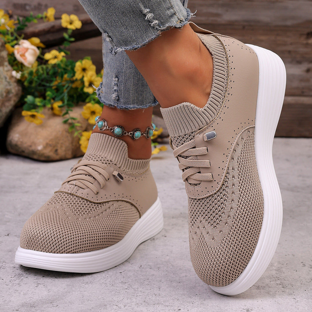 Damen komfortable Sneaker mit atmungsaktivem Obermaterial und flexiblem Fußbett EB