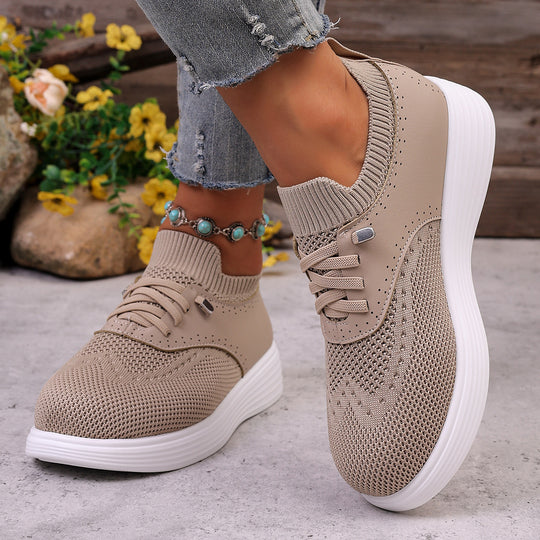 Damen komfortable Sneaker mit atmungsaktivem Obermaterial und flexiblem Fußbett EB