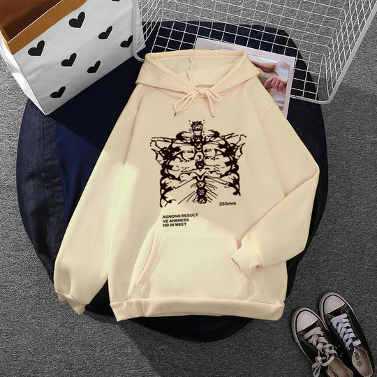 Unisex nan oversized Kapuzenpullover mit anatomischem Grafikprint, Kängurutasche und verstellbarer Kordel EB