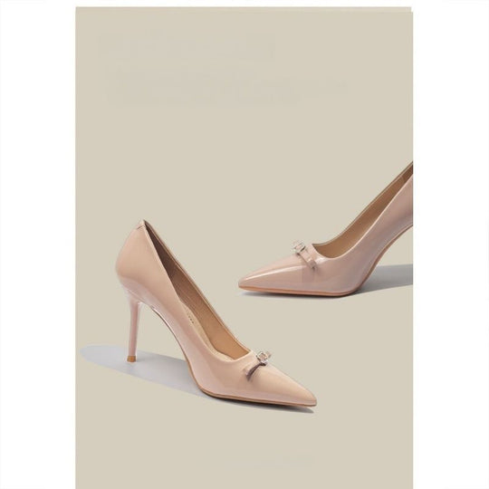 Damen elegante High Heel Pumps mit zartem Schleifendetail EB