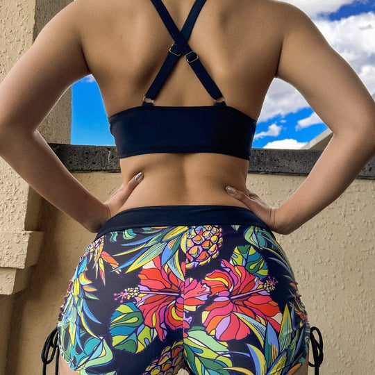 Damen Sportliches Bikiniset mit buntem Muster EB