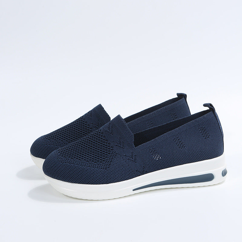 Damen atmungsaktive Slip-On Sneakers mit flexiblem Strick-Obermaterial EB
