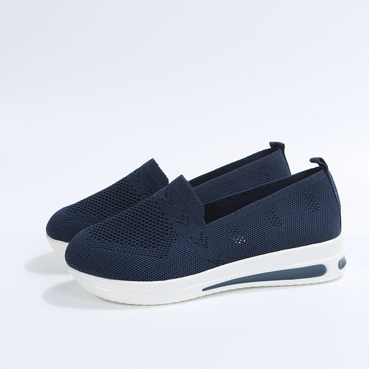 Damen atmungsaktive Slip-On Sneakers mit flexiblem Strick-Obermaterial EB