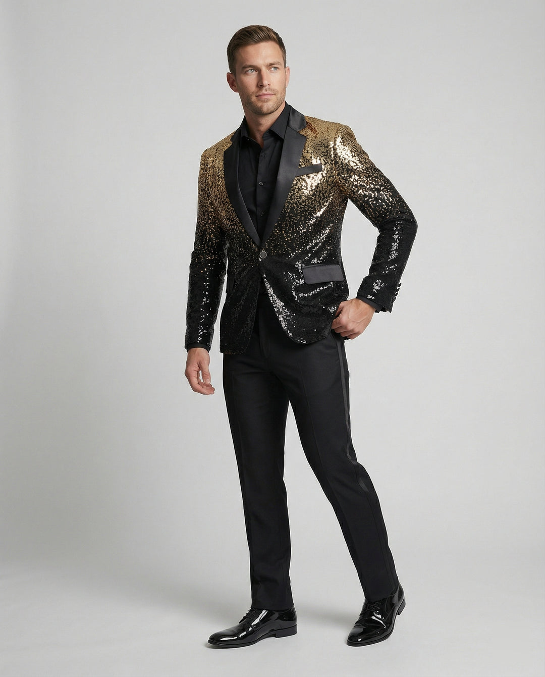 Herren glamouröser Pailletten Blazer EB