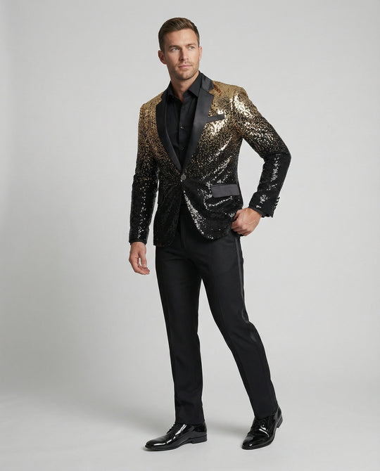 Herren glamouröser Pailletten Blazer EB
