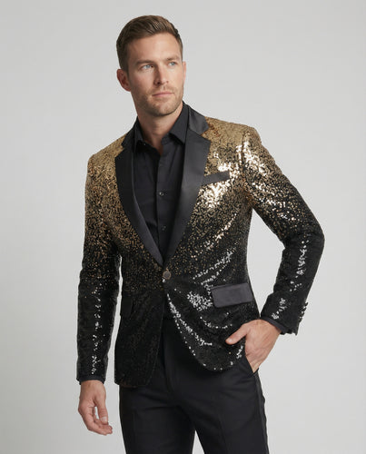 Herren glamouröser Pailletten Blazer EB