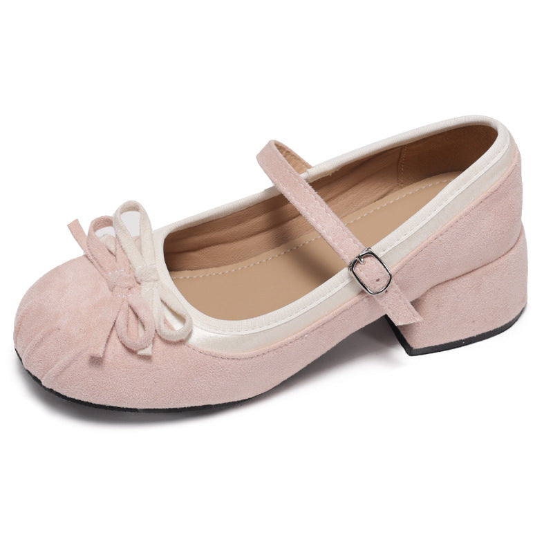 Damen Ballerinas mit zierlichem Riemchen und eleganter Schleifenapplikation EB