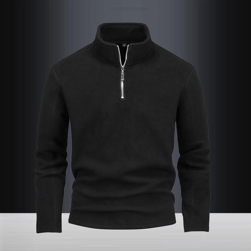 Herren nan Fleece-Halbzip-Pullover mit Stehkragen und flauschiger Mikrofleece-Qualität EB