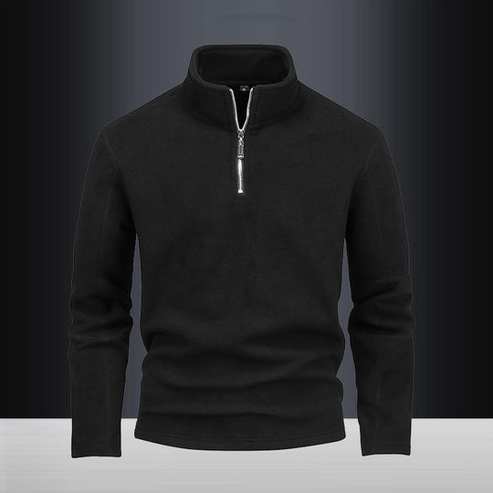 Herren nan Fleece-Halbzip-Pullover mit Stehkragen und flauschiger Mikrofleece-Qualität EB