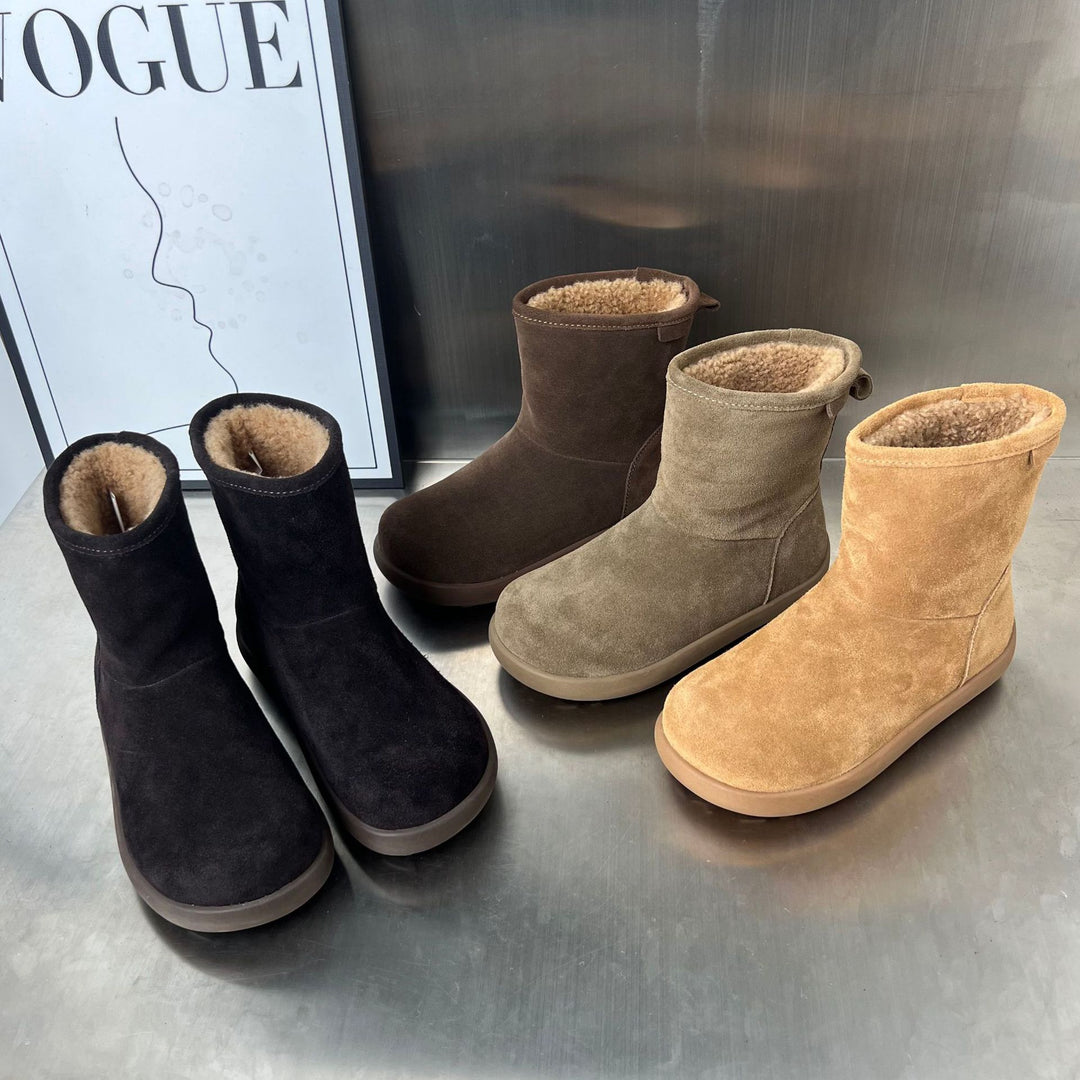Damen Fleecegefütterte Winterstiefel aus weichem Wildleder EB