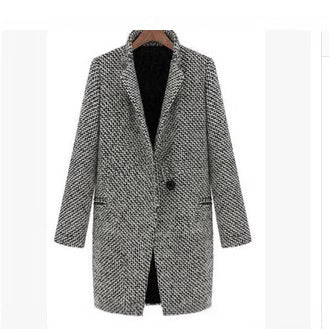 Damen Elegante zweireihige Blazerjacke mit klassischem Houndstooth-Muster EB
