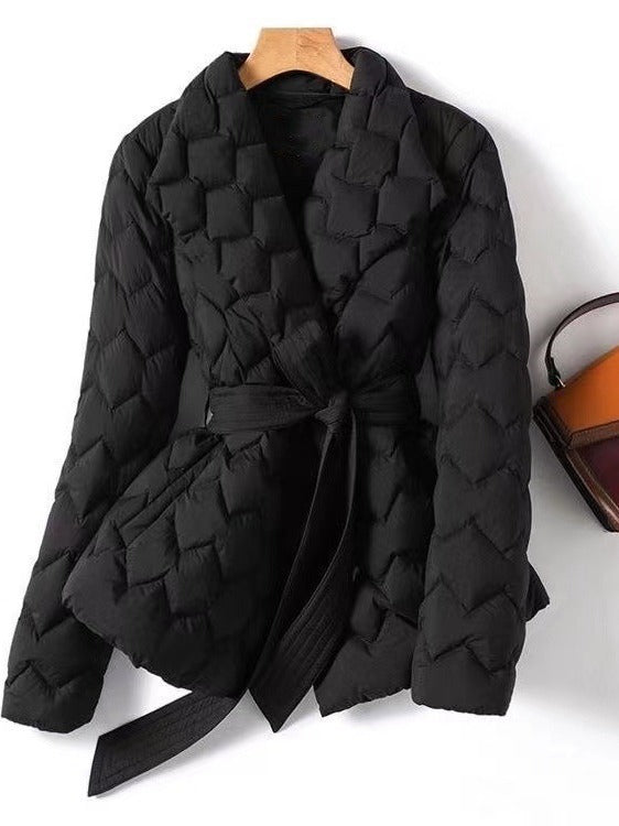 EB | Gepolsterte Steppjacke mit Bindegürtel