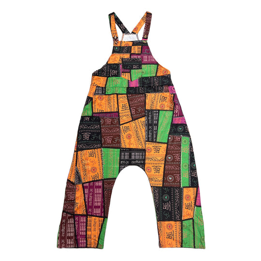 Damen Lässiger Jumpsuit mit buntem Patchwork-Muster EB