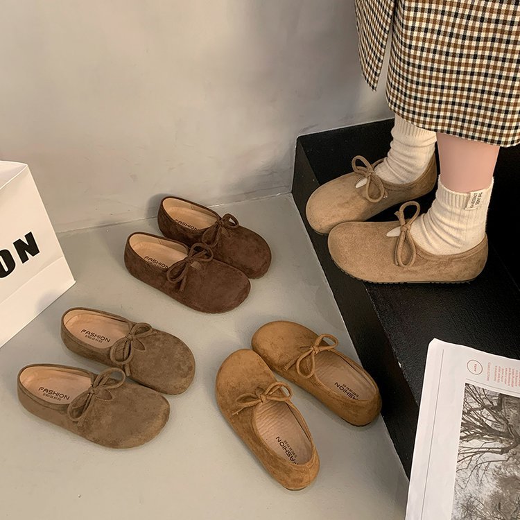 Damen bequeme Filzschuhe mit dekorativem Schnürdetail EB