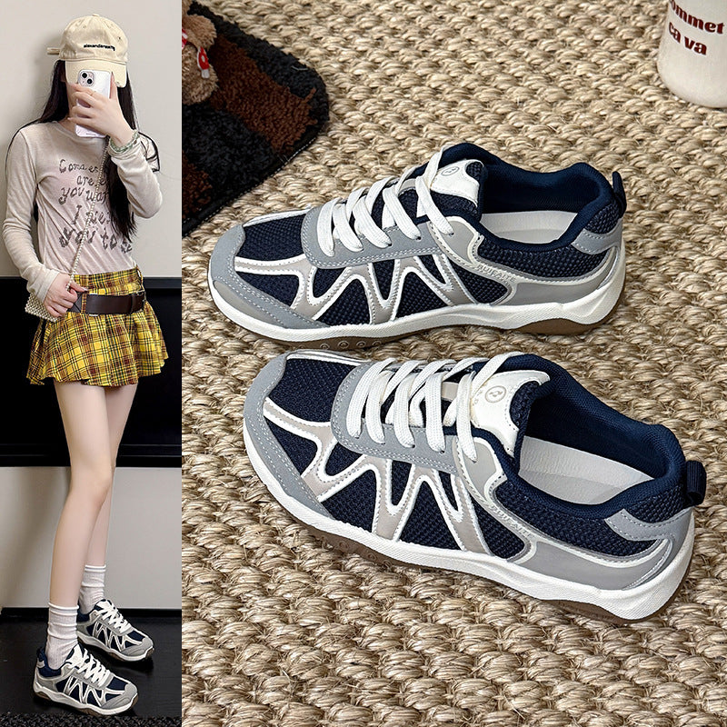 Damen sportliche Sneakers mit atmungsaktivem Obermaterial und rutschfester Sohle EB