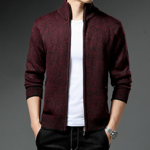 Herren Fleecejacke mit hochgeschlossenem Kragen und praktischen Reißverschlusstaschen EB