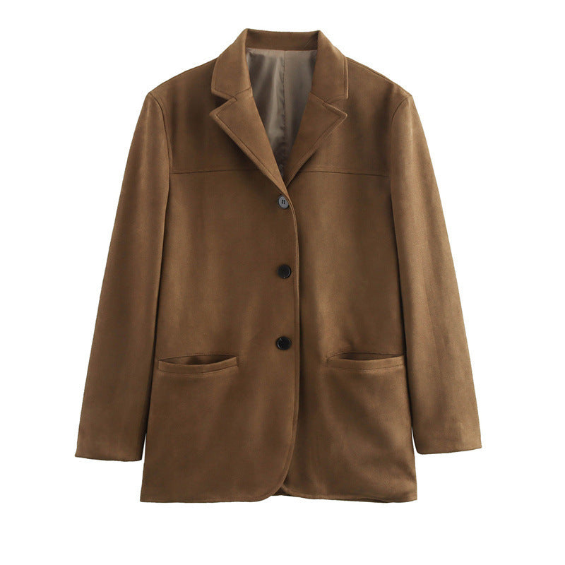 Damen Elegante Suedeblazerjacke EB