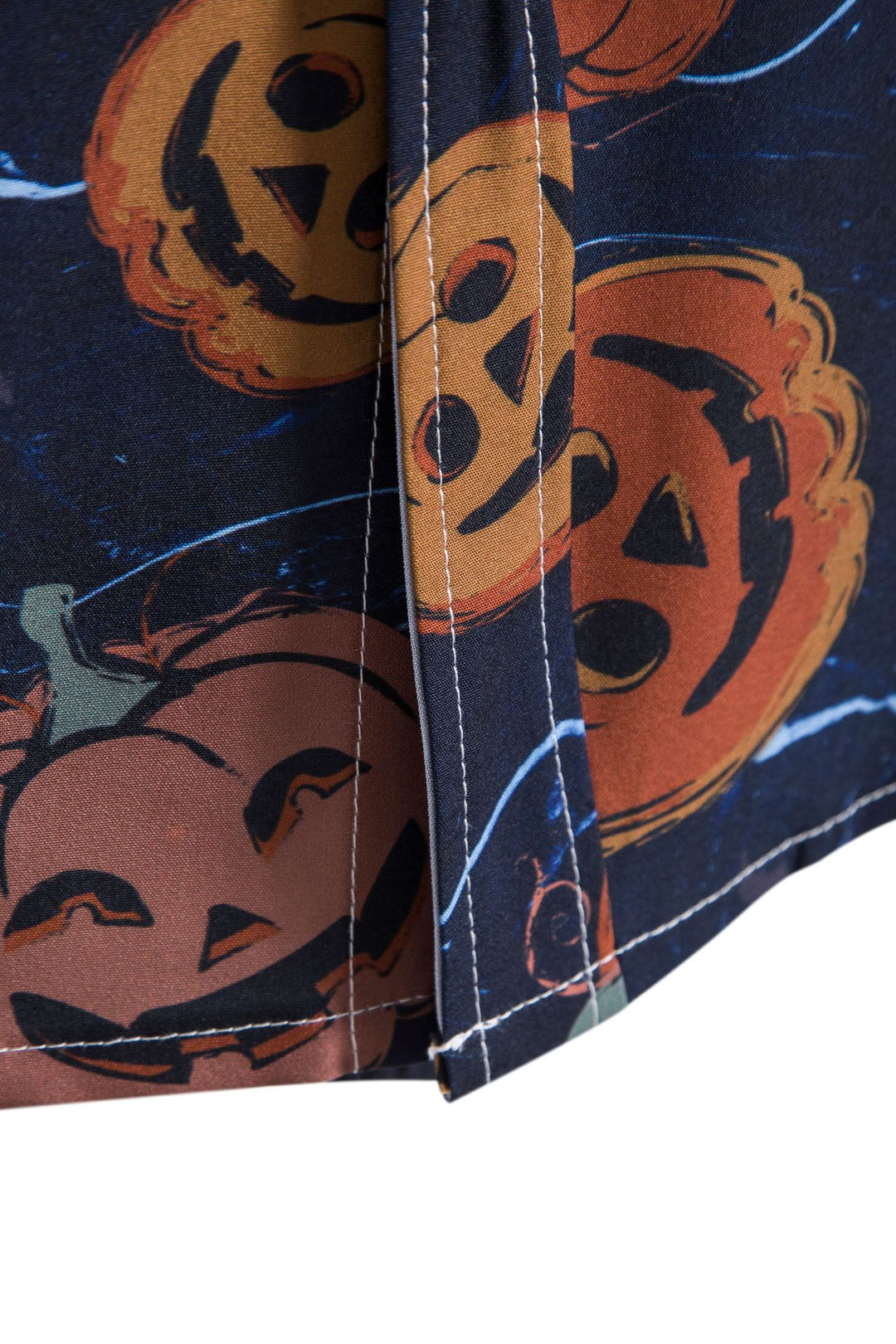 Herren Kurzarmhemd mit fröhlichem Halloween-Motiv EB