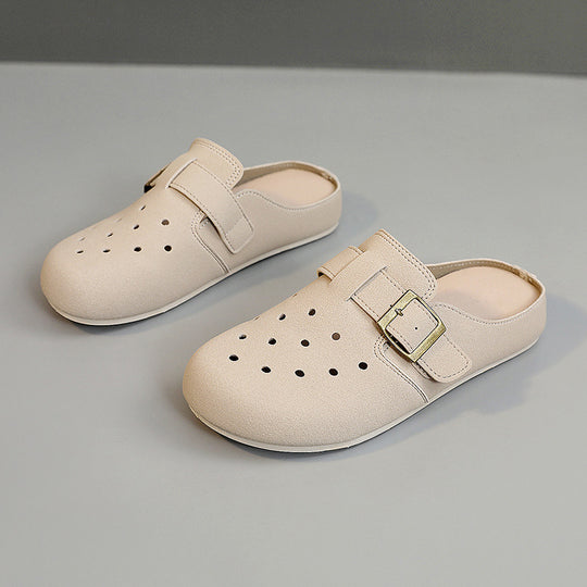 Damen bequeme Clogs mit modischem Riemen und atmungsaktivem Obermaterial EB