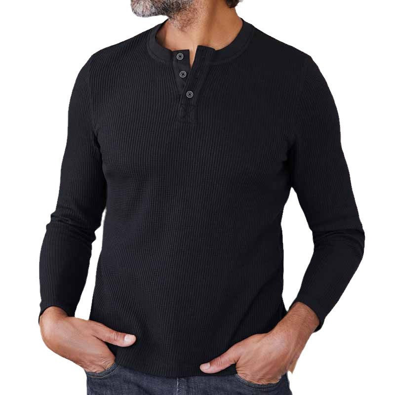 Herren Strick-Thermo-Oberteil mit Knopfleiste EB