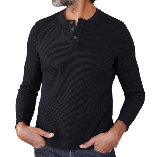 Herren Strick-Thermo-Oberteil mit Knopfleiste EB