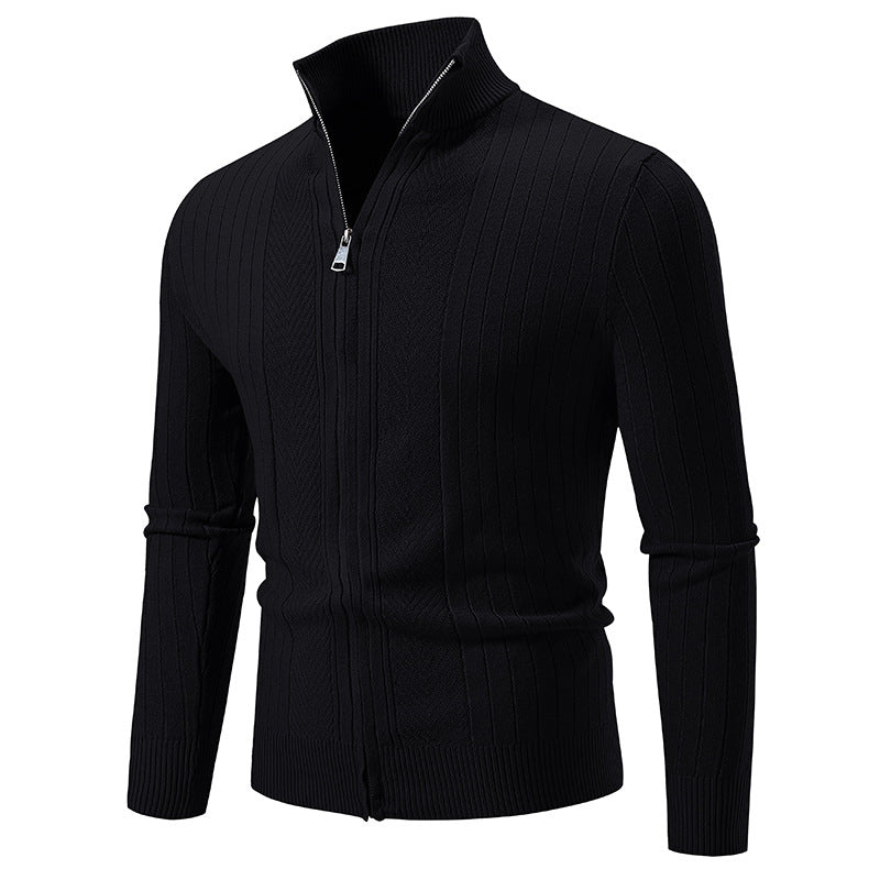 Herren Feiner Strickpullover mit hochabschließendem Kragen EB