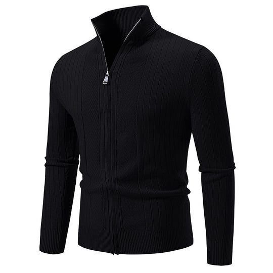 Herren Feiner Strickpullover mit hochabschließendem Kragen EB