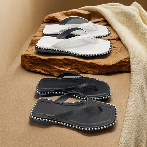 Damen modische Flip-Flops mit Perlenschmuck EB