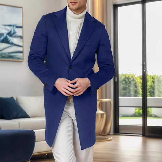 Herren Eleganter Wollmantel mit modernem Schnitt und praktischen Taschen EB