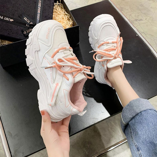 Damen sportliche Sneakers mit atmungsaktiver Mesh-Oberfläche und dämpfender Sohle EB