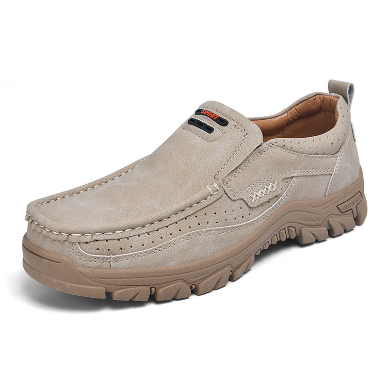 Herren Multifunktionale und bequeme Leder-Slipper mit rutschfester Sohle EB