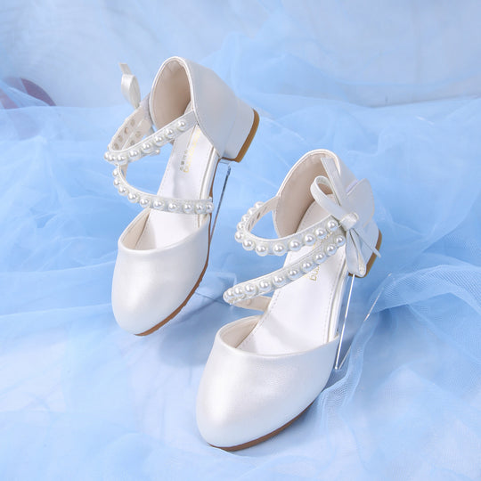 Damen elegante Ballerinas mit Perlenverzierung EB