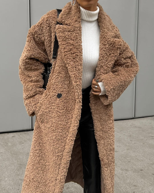 Damen Kuschelige Teddyfelljacke im eleganten Oversize-Design EB