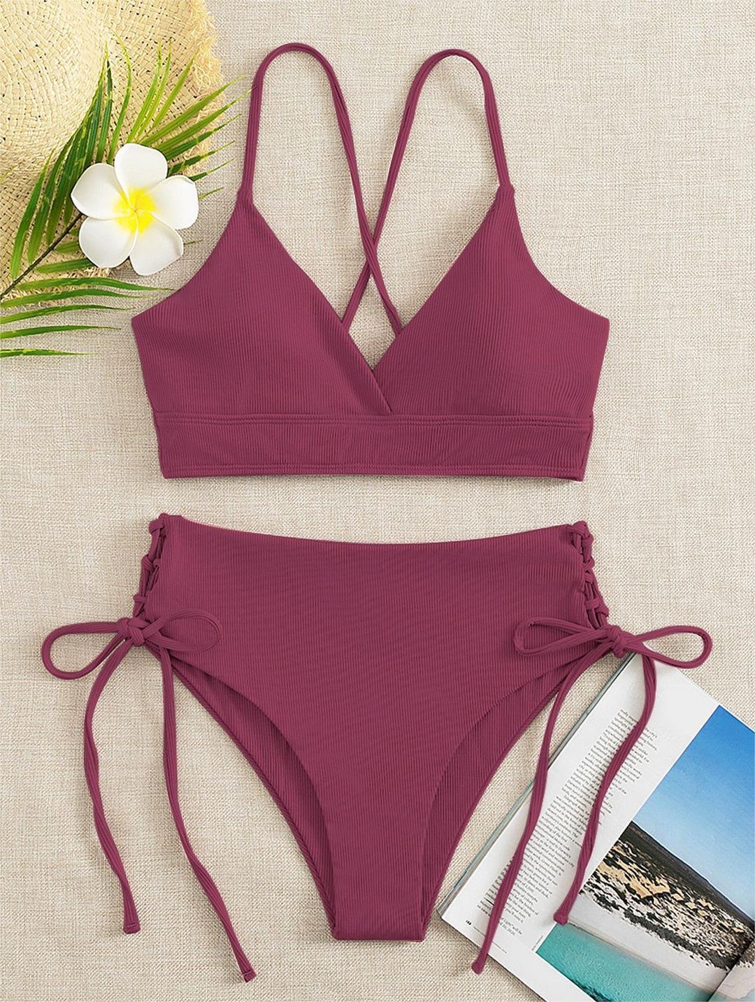 Damen Triangel-Bikini mit raffinierten Kordeldetails EB