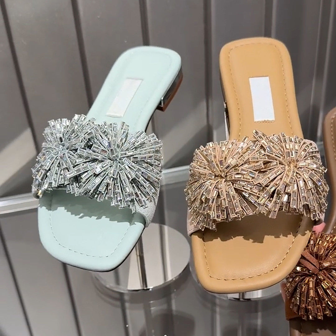 Damen Glamouröse Sandalen mit funkelndem Pailletten-Akzent EB