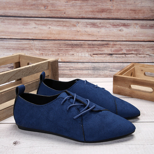 Damen elegante Schnürschuhe mit spitzem Zehenbereich und weichem Obermaterial EB