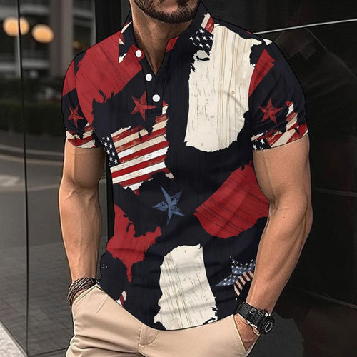 Herren Kurzarm-Hemd mit einzigartigem Länder-Design EB