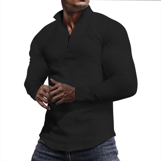 Herren Sportliches Langarmshirt mit strukturierter Oberfläche EB