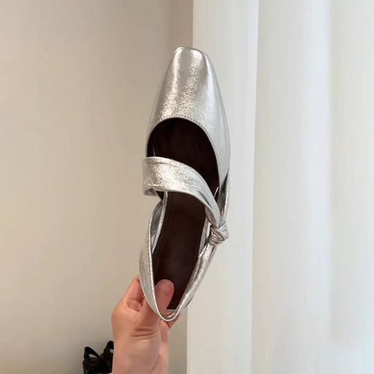 Damen Elegante Ballerina-Schuhe mit funkelndem Riemchen EB