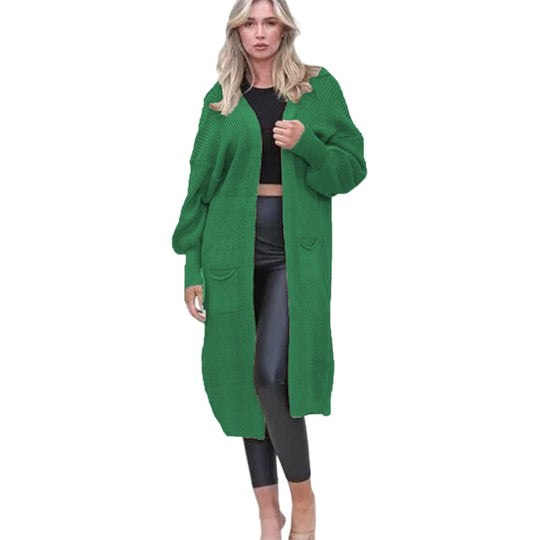 Damen Langarm-Strickcardigan mit edlem Strukturdesign und praktischen Taschen EB
