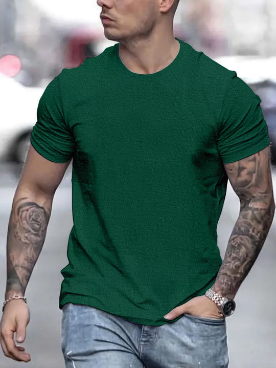 Herren lässiges T-Shirt mit strukturierter Oberfläche und bequemem Schnitt EB