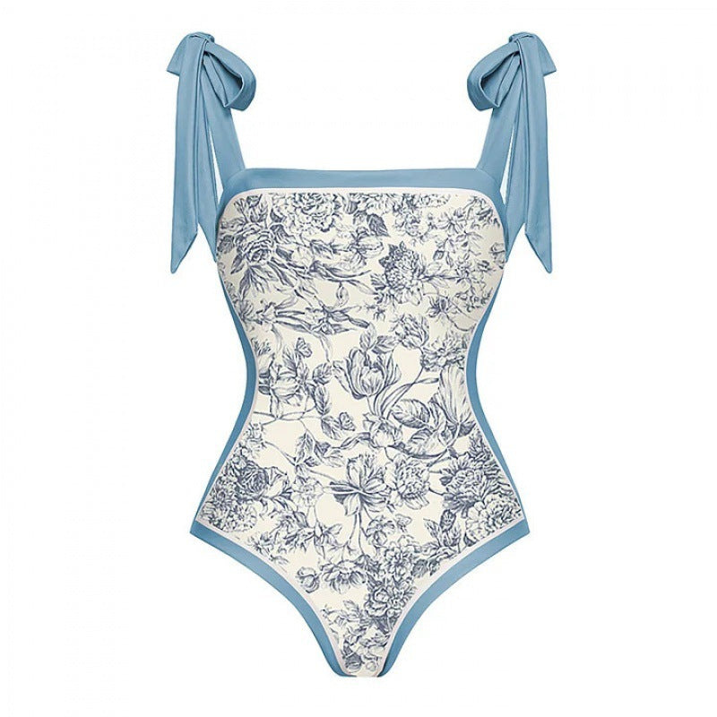 Damen Badeanzug-Set mit elegantem Wickelrock und modischen Schleifen EB