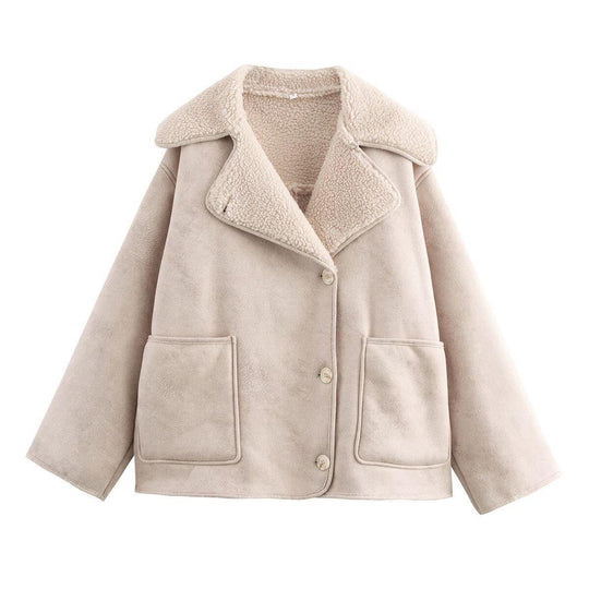 Damen Übergangsjacke mit kuscheligem Teddyfutter und praktischen Taschen EB