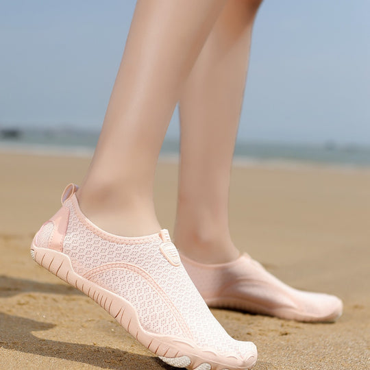 Damen nan leichte und flexible Wasserschuhe mit atmungsaktivem Strick-Obermaterial und rutschfester Profilsohle EB